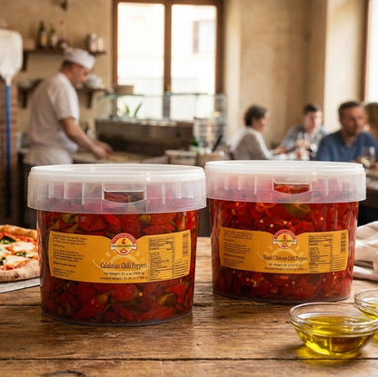 TuttoCalabria Crushed Calabrian Chili Peppers – 98.7 oz (2.8 kg) Tub