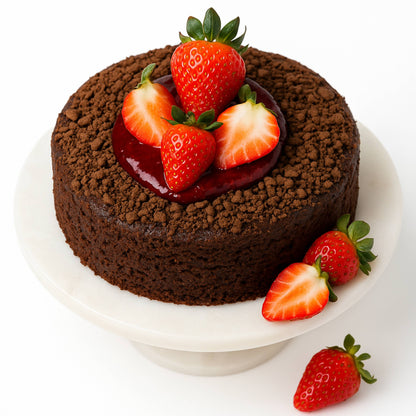 Andy Anand Gluten Free Chocolate Strawberry Cake 9" - Rich Moist And Decadent Cake for Dessert Lovers (2.5 lbs)
