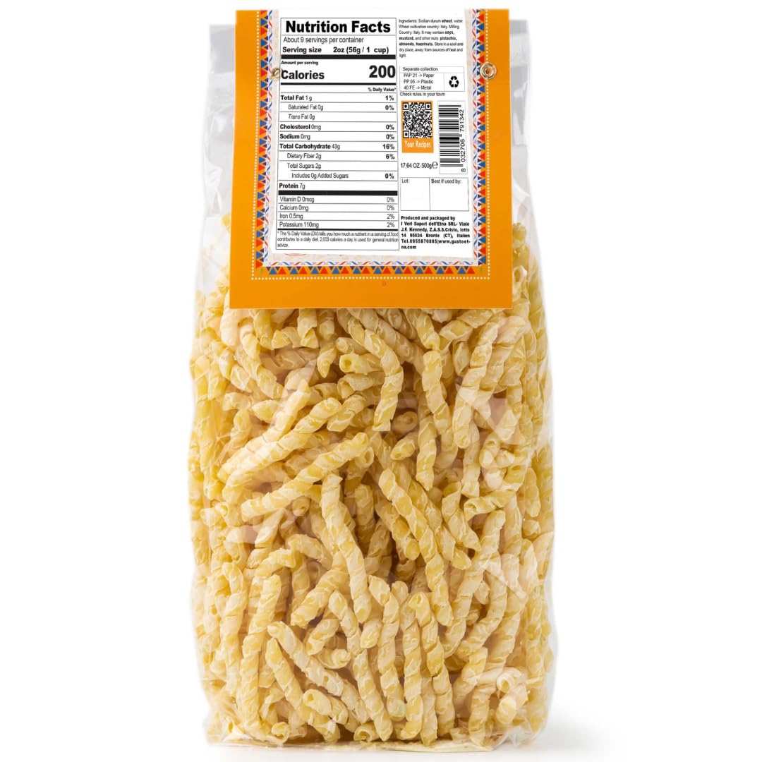 Gusto Etna, Busiata Pasta, Spiral Pasta (500 g)