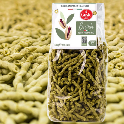 Gusto Etna, Pistachio Busiata Pasta, Spiral Pasta (500 g)