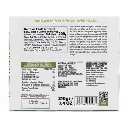 SALE! Gusto Etna, Sicilian 8 pcs Cannoli filled with Pistachio Cream Gift Box Exp. Date: March 2026