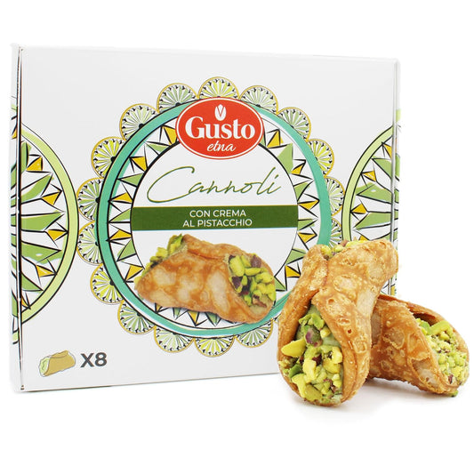 SALE! Gusto Etna, Sicilian 8 pcs Cannoli filled with Pistachio Cream Gift Box Exp. Date: March 2026