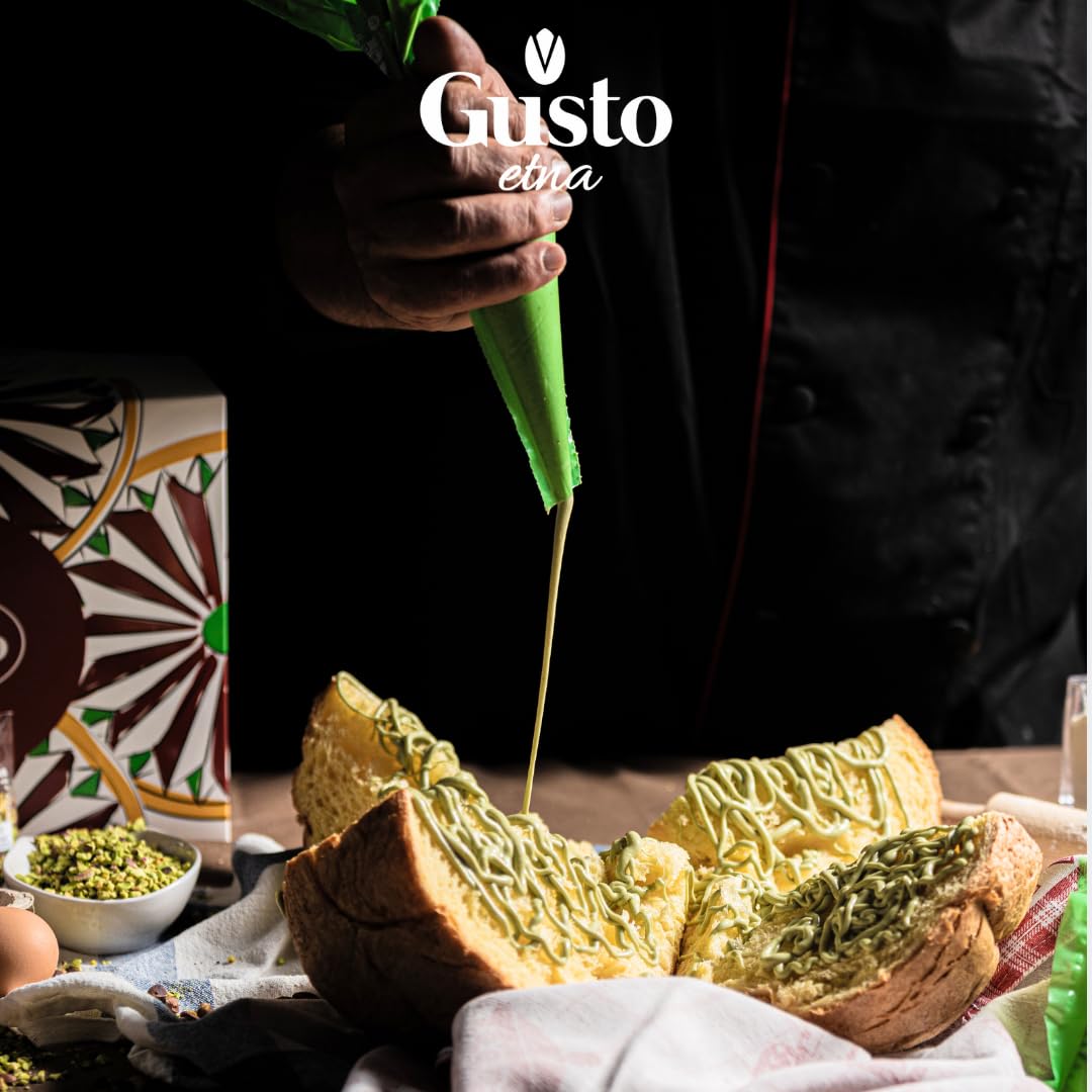 Gusto Etna, Sicilian Panettone Kit with Pistachio Cream and Chopped Pistachios