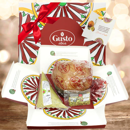 Gusto Etna, Sicilian Panettone Kit with Pistachio Cream and Chopped Pistachios