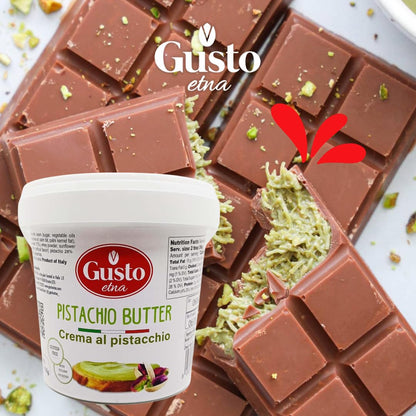 Gusto Etna Pistachio Cream Butter, 1kg (2.2 lb) – 28% Pistachio, Made in Sicily, Italian Pistachio Spread for Gelato, Pastry & Desserts