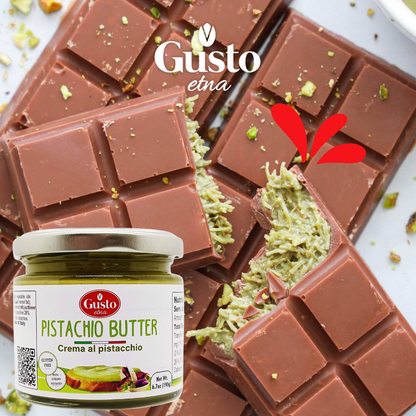 Gusto Etna Pistachio Cream Butter 190g (6.7 oz) – 28% Pistachio, Made in Sicily, Italian Pistachio Spread for Gelato, Pastry & Dessert