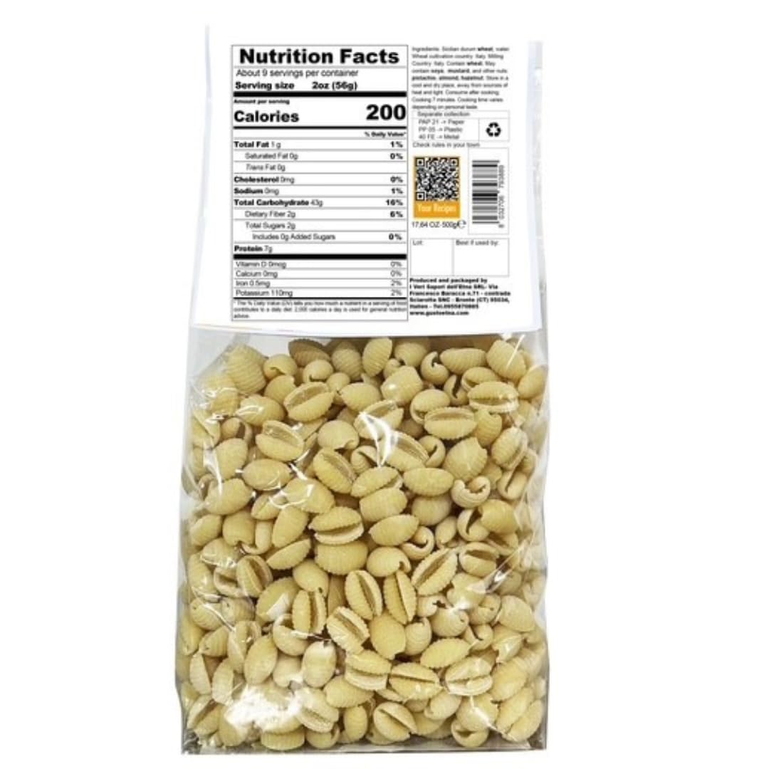 GUSTO ETNA, Gnocchette Shell Pasta - Sardinian Shell (500g)