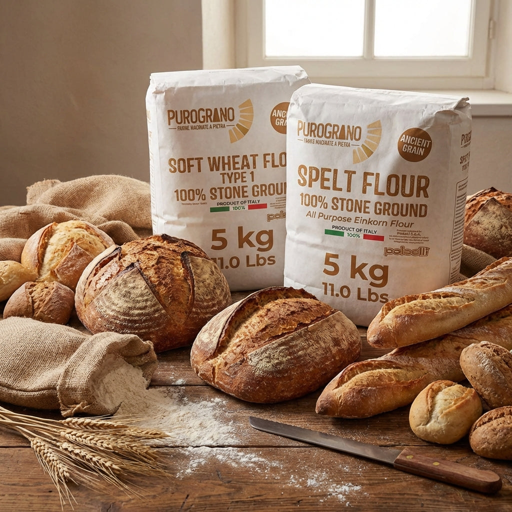Polselli PuroGrano, Soft Wheat Flour Type 1 – 5kg (11 lb)