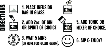 Gin & Tonic Infusion Kit – Sugar Free - Travel Cocktail Tea Bags