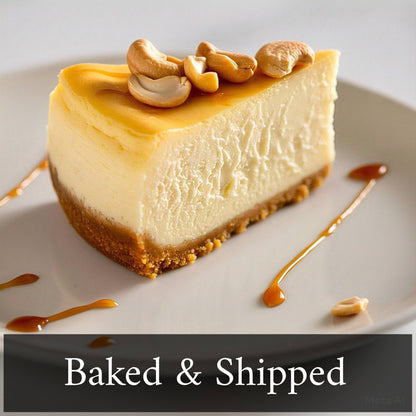Andy Anand Sugar Free Gluten Free  Caramel Cashew Cheesecake 9"- Delicious-Decadent Guilt-Free Treat" Best Cheese Cake Near Me For Celebrations & Delicious Diabetic Dessert (2.6 lbs)