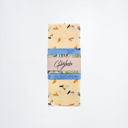 Goldilocks Goods Beeswax Food Wraps: Surfer Girls Set of 3