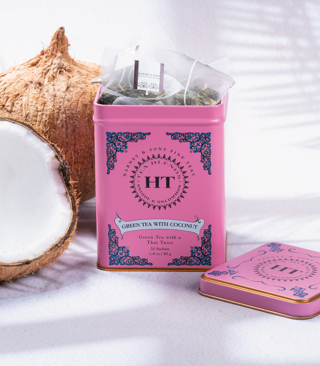 Green Tea with Coconut, HT Tin of 20 Tea Sachets