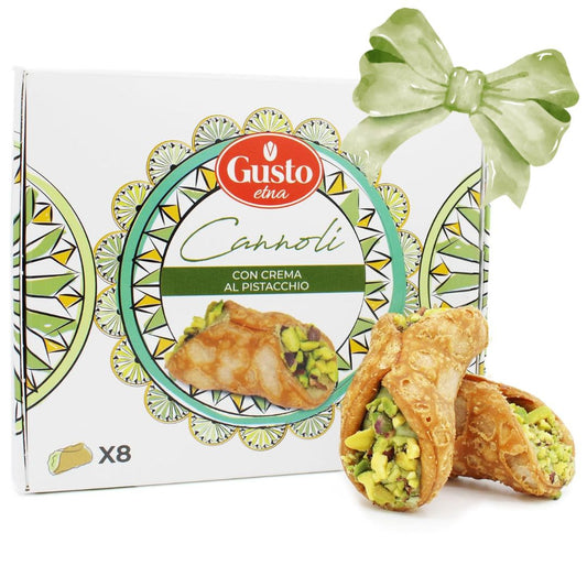SALE! Gusto Etna, Sicilian 8 pcs Cannoli filled with Pistachio Cream Gift Box Exp. Date: March 2026