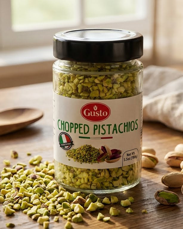 Gusto Etna, Pistachios Chopped, Sicilian Raw Pistachio Halves, Sicily 3.5 oz (100 g)