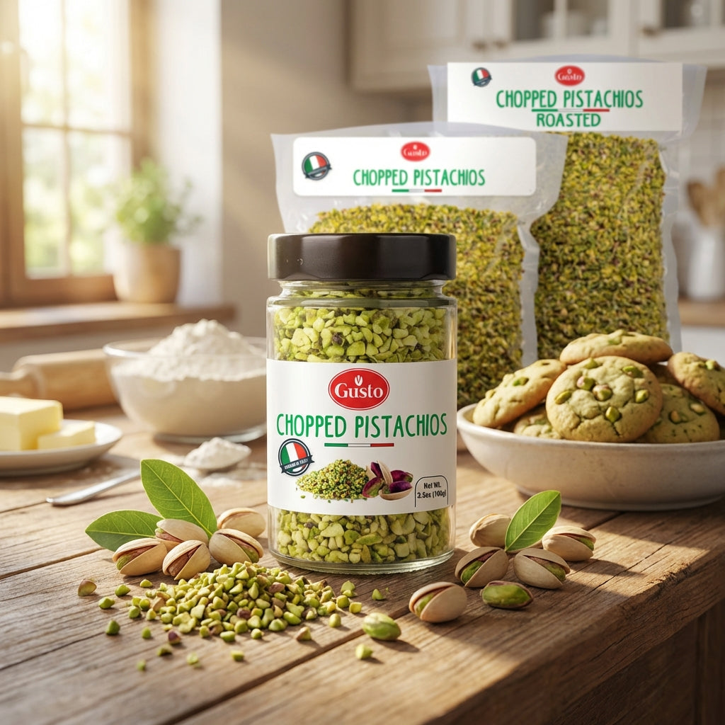 Gusto Etna, Pistachios Chopped, Sicilian Raw Pistachio Halves, Sicily 3.5 oz (100 g)