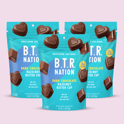 Dark Chocolate Hazelnut Butter Hearts (3 Bags)