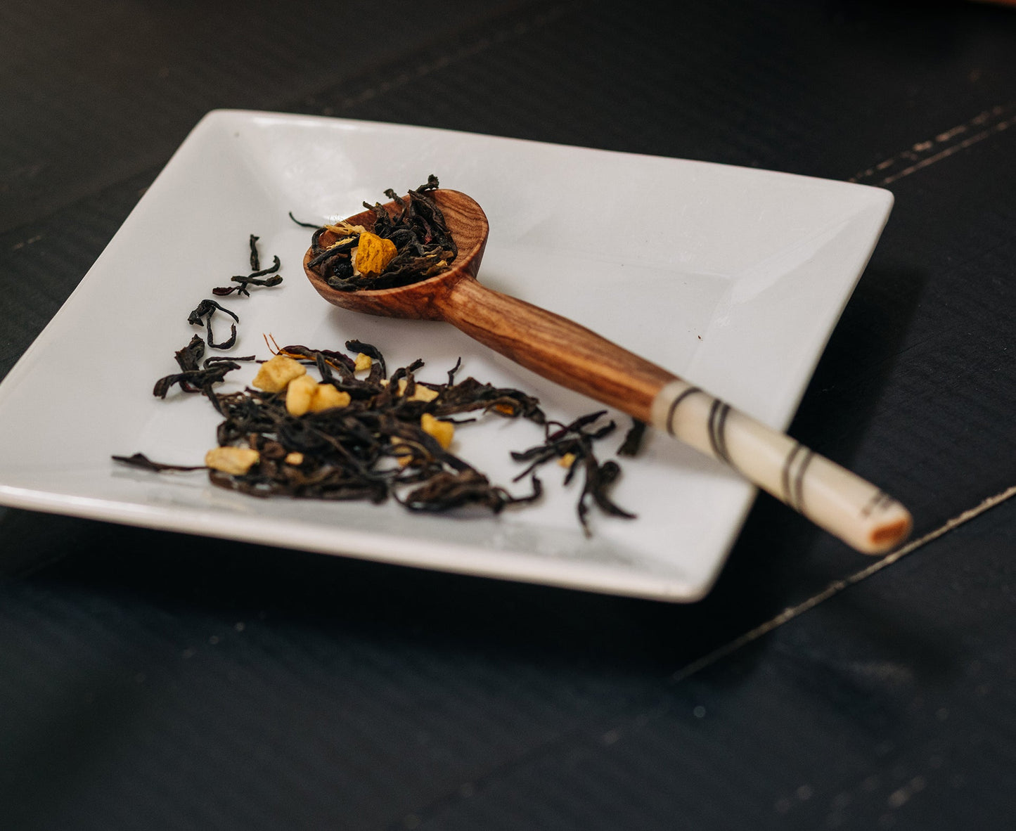 Handmade Striped Bone Handle Wooden Spoon (1 each)