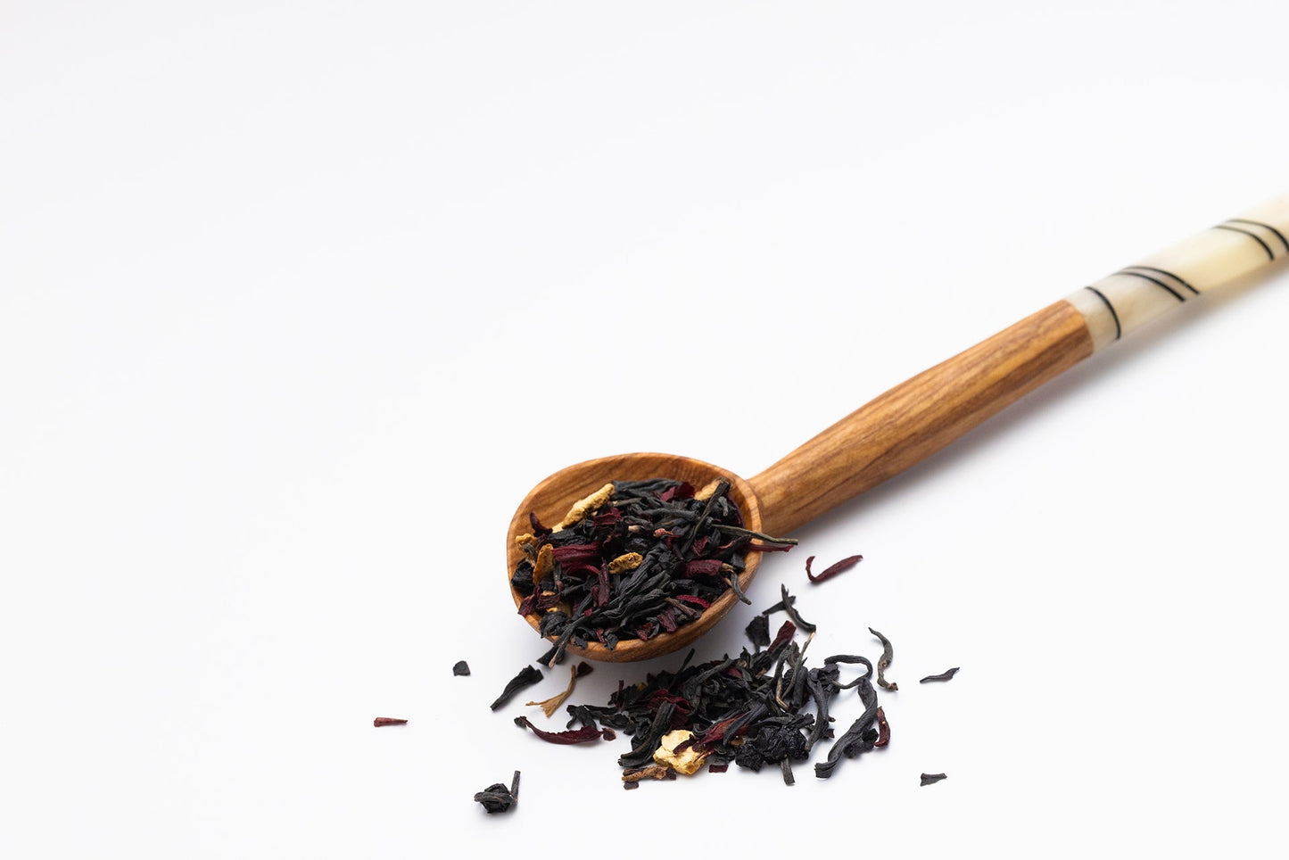 Handmade Striped Bone Handle Wooden Spoon (1 each)