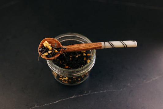 Handmade Striped Bone Handle Wooden Spoon (1 each)