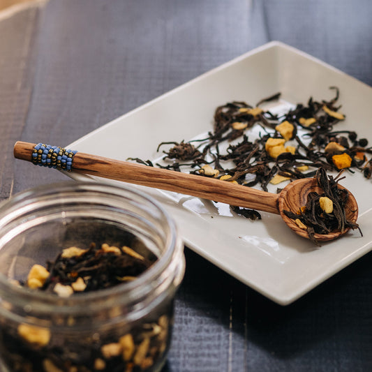 Handmade Round Spoon with Beaded Handle ( 1 each)