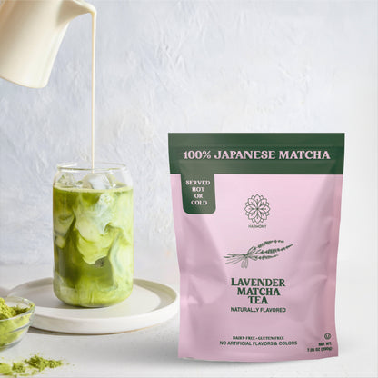 Harmony Matcha Lavender – Premium Shade-Grown Japanese Matcha, Sweetened with Organic Sugar, 20 Servings