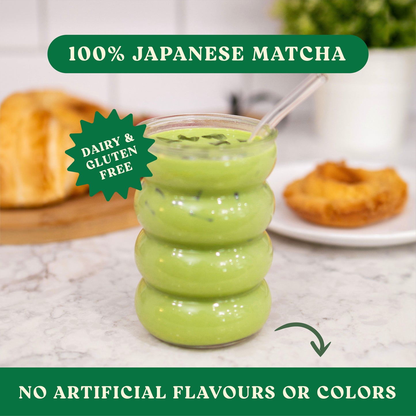 Harmony Matcha Vanilla – Premium Shade-Grown Japanese Matcha, Sweetened with Organic Sugar (10 Stick Packs)