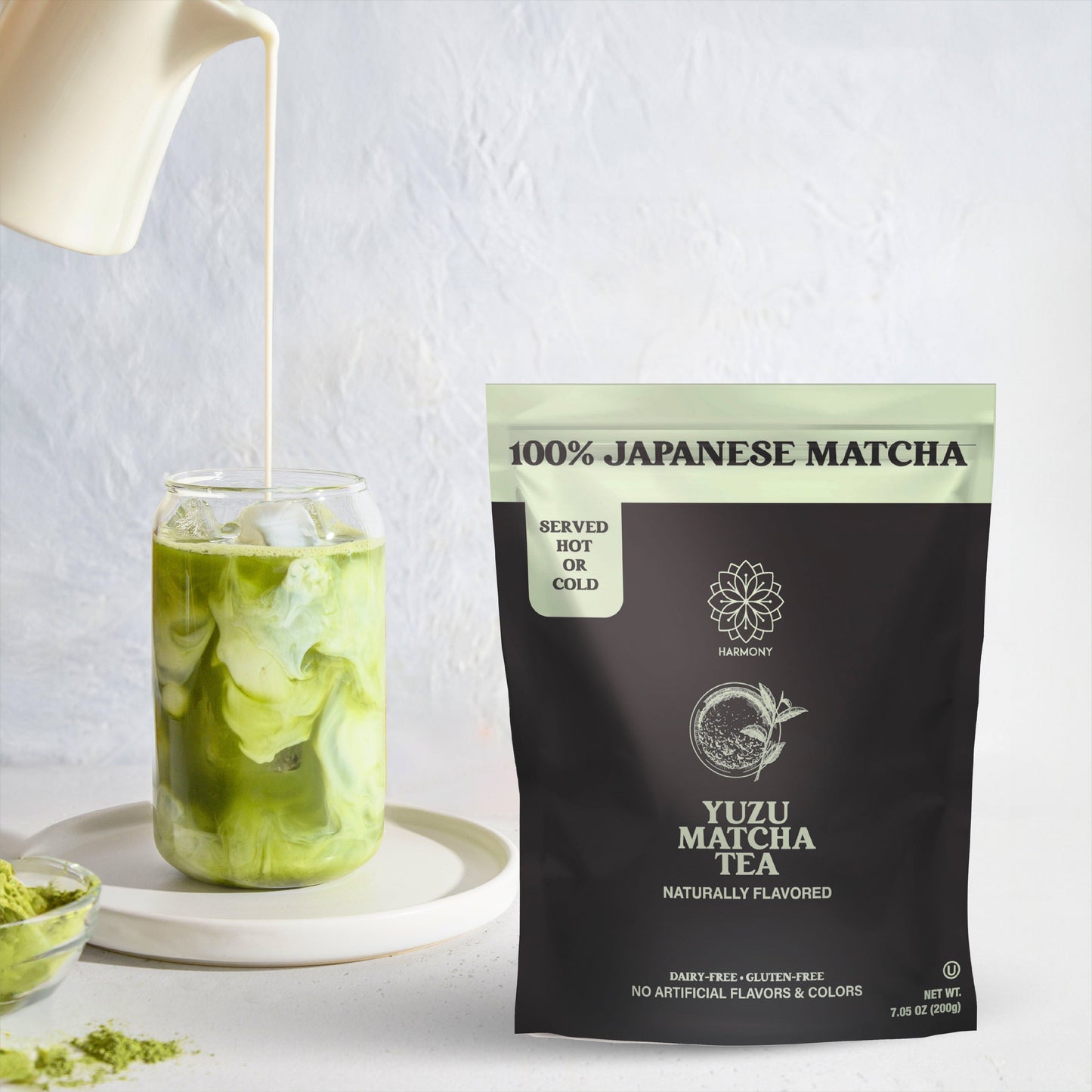 Harmony Matcha Yuzu – Premium Shade-Grown Japanese Matcha, Sweetened with Organic Sugar, 20 Servings