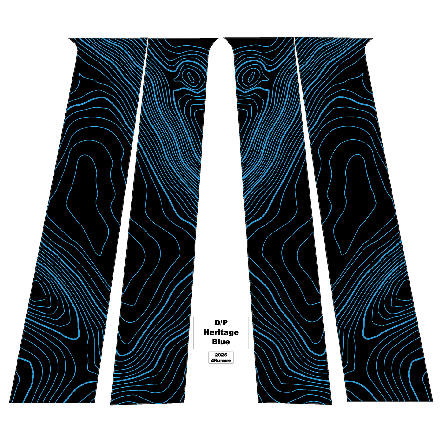 Topographic B Pillar Overlays - 2024+ Tacoma Double Cab / 2025+ 4Runner