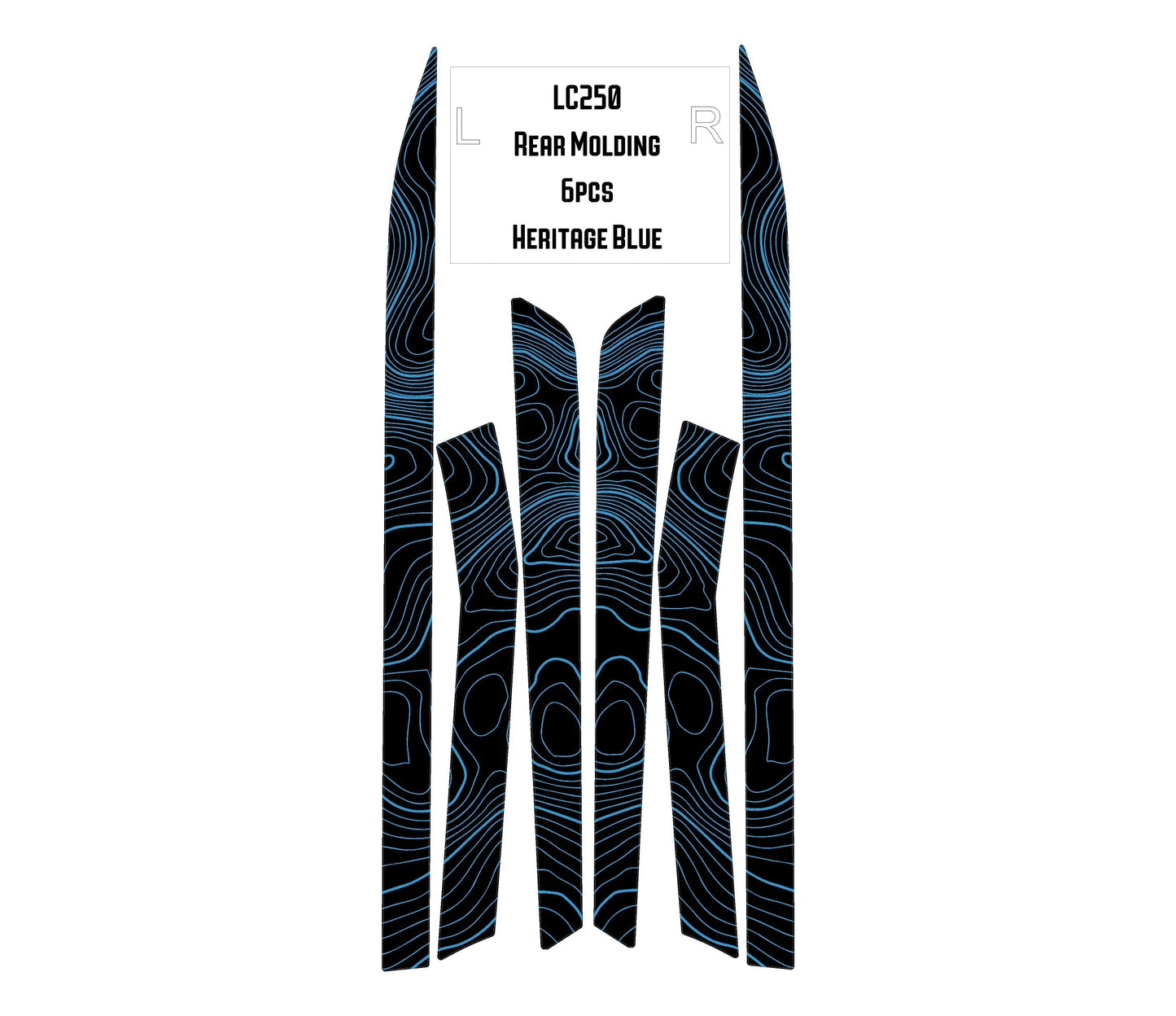 Topographic Rear Trim Overlays (6pcs) - 2024+ Land Cruiser / GX 550