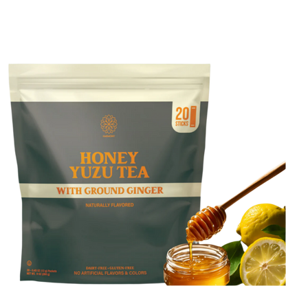 Harmony Matcha Honey Yuzu Tea With Ground Ginger – Premium Black Tea, Sweetened with Honey and Organic Sugar, 20 Servings
