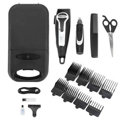 Impress 18-Pce Rechargeable Hair Clipper and Nose Trimmer Set