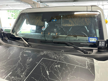 Stealth Black Badlands Topographic Map Hood Overlay (Printed Series) - 2021+ Bronco