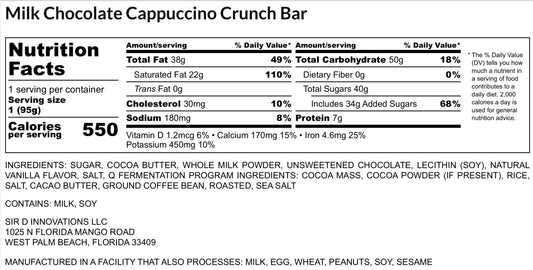 Cappuccino Crunch Chocolate Bar