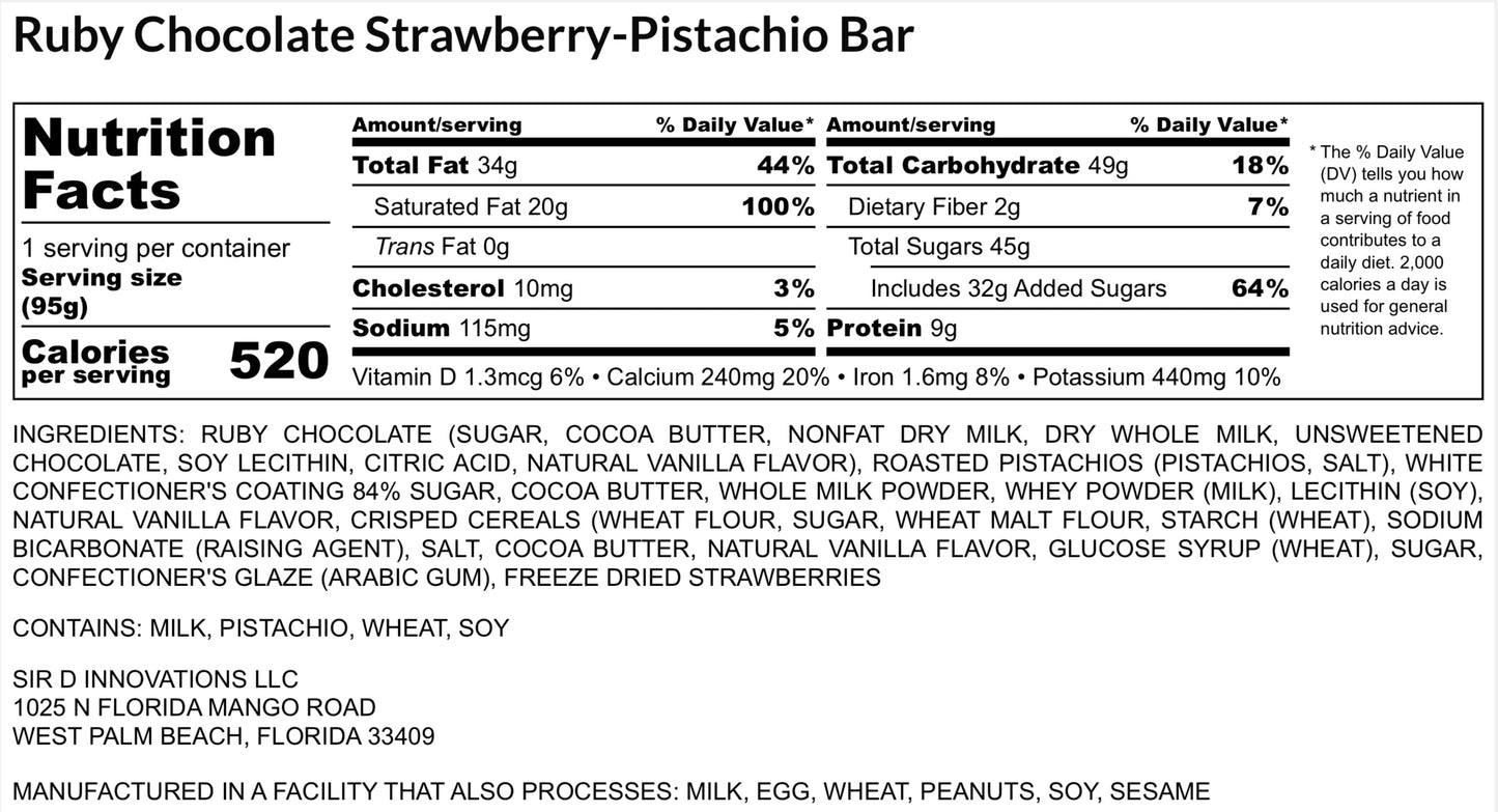 Strawberry Pistachio Chocolate Bar