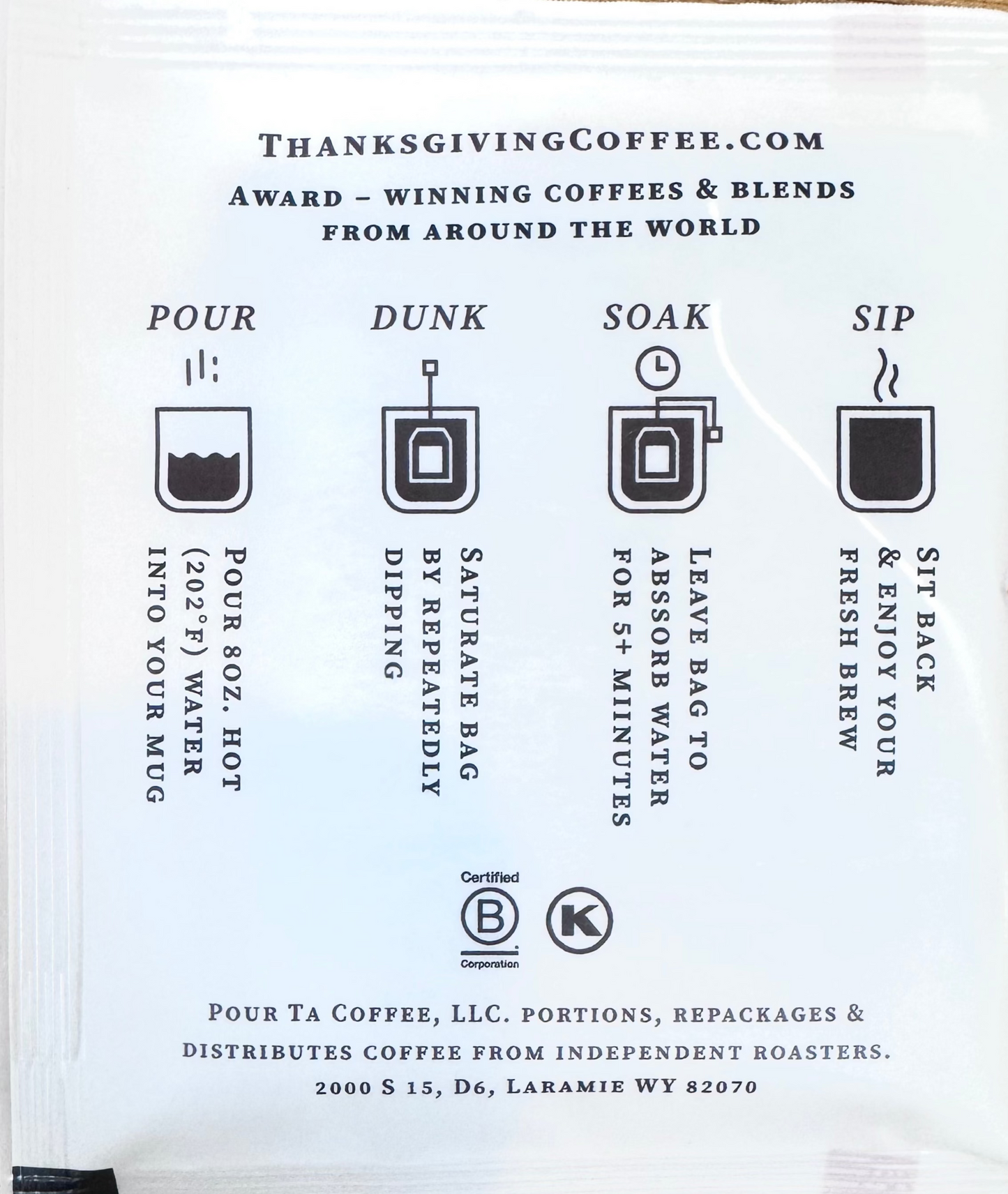 House Blend Pour Ta Single Serve Packet