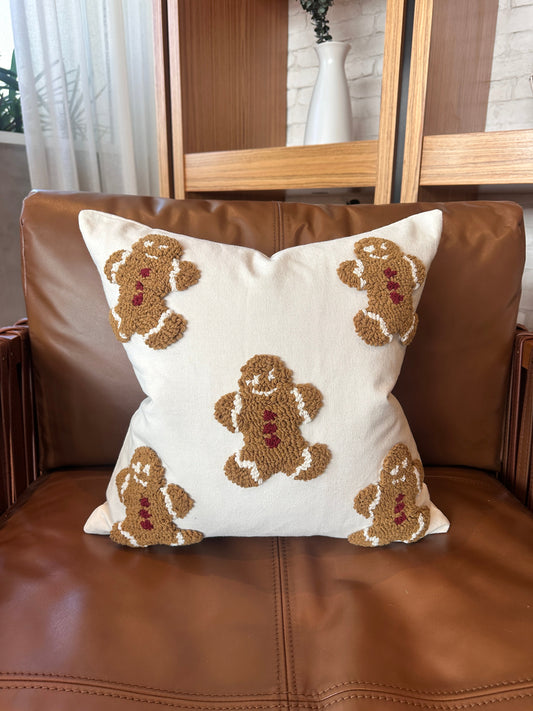 Mini Gingerbread Christmas Pillow Cover