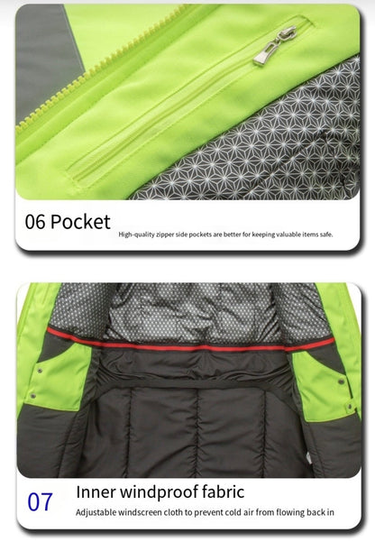 LITEGUEST USB Heated Reflective Waterproof Work Jacket For Winter