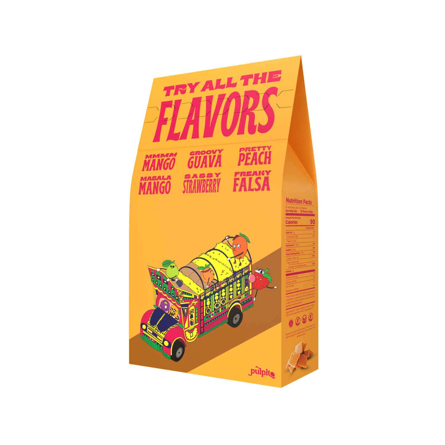 Pulpito Pretty Peach Fruit Bites Box - 12 Boxes x 150g case