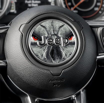 Steering wheel decal skull face