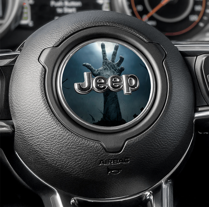 Steering wheel decal zombie hand