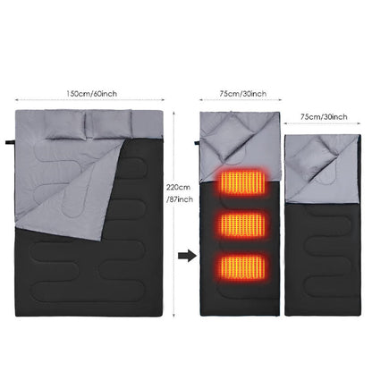 LITEGUEST USB Heated Double Sleeping Bag – Warm Comfort for Camping