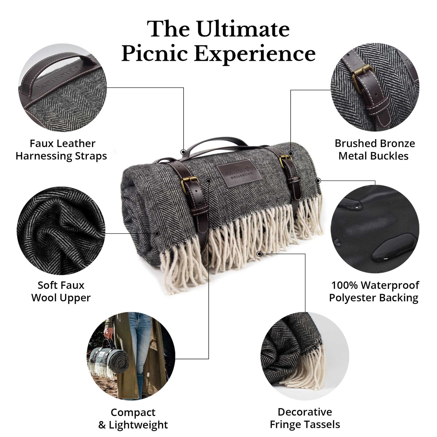 Komorebi Herringbone Picnic Blanket