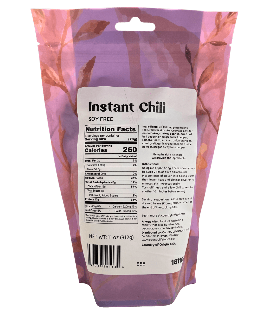 Instant Chili, Soy Free
