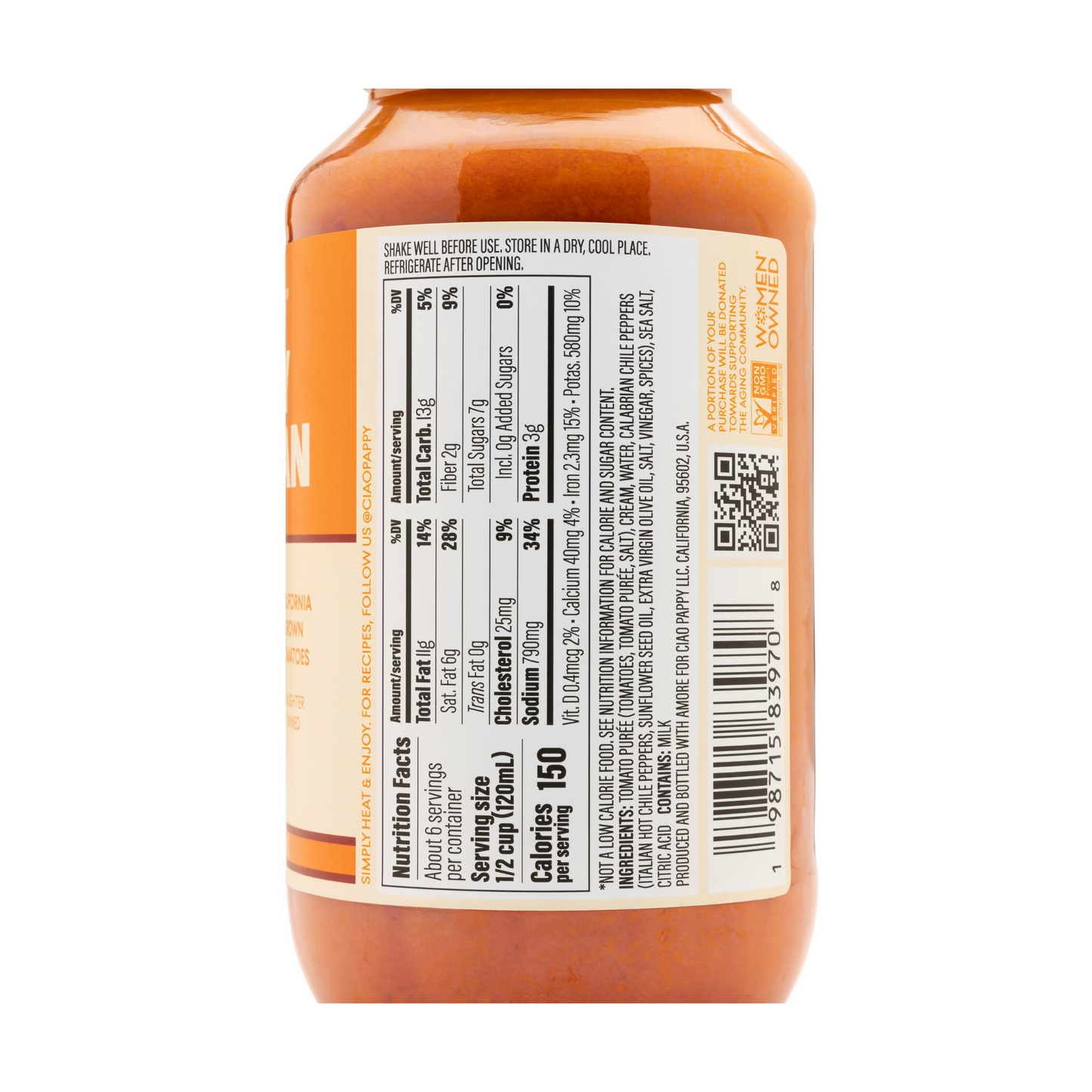 Ciao Pappy Creamy Calabrian bottle - 12 bottles case