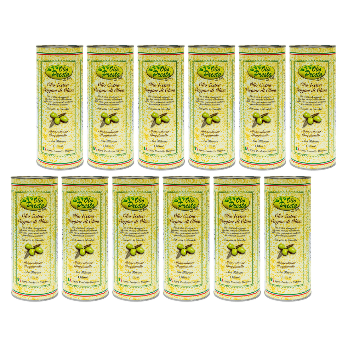 Olio Presta Olive Oil, Organic, Extra Virgin Olive Oil Tin - 12 tins x 1L case