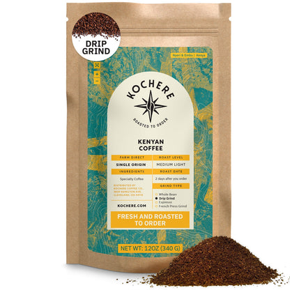 Kochere Coffee Kenyan Nyeri Embu AB Medium-Light Roast - Fruity, Balanced, Bright Cup