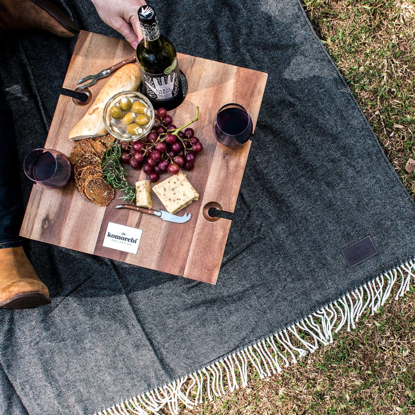 Komorebi Herringbone Picnic Blanket