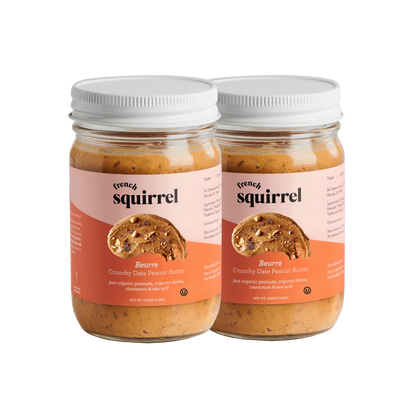 French Squirrel Beurre: Crunchy Date Peanut Butter (2-pack bundle) case