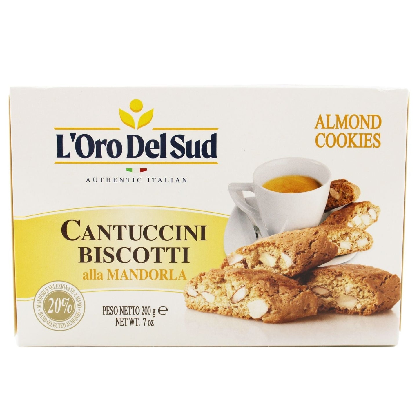 L'Oro Del Sud, Cantuccini Biscotti with Almonds, 6.35 oz