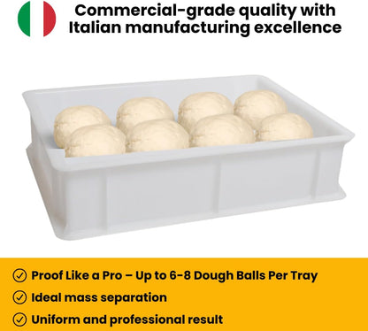 L'Oro Del Sud Dough Proofing Box – 2 Pack with Lid, White | Professional Pizza Dough Fermentation Tray Made in Italy